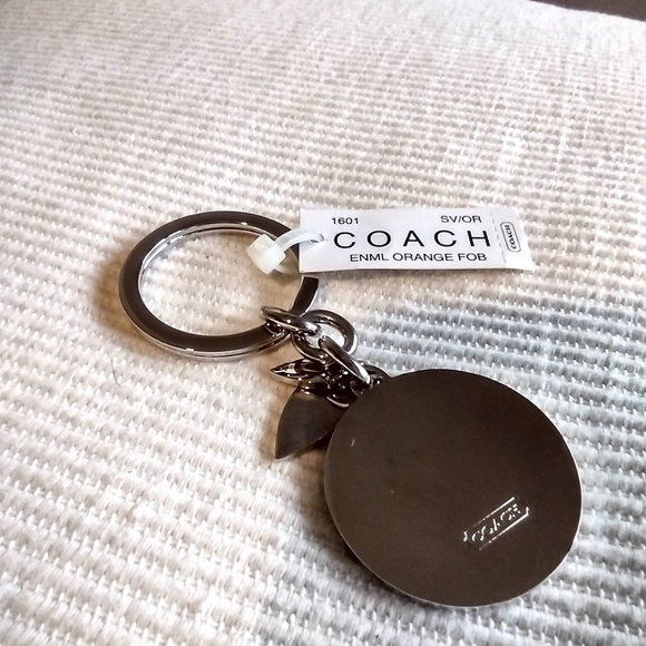 NWT Vintage Coach Enamel Orange Key Chain - Picture 6 of 11